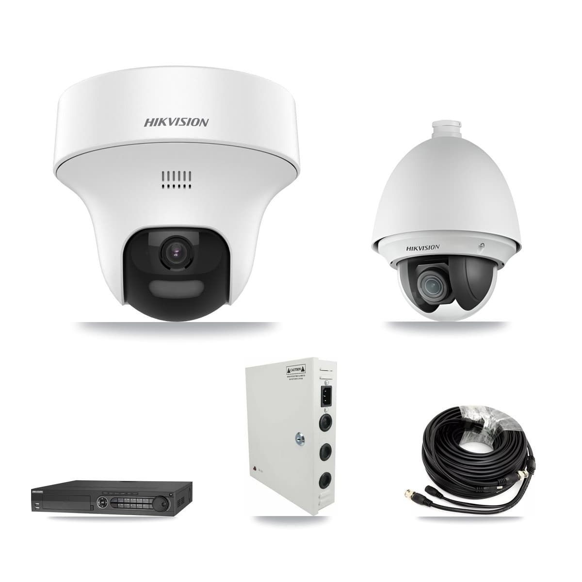 Hikvision 32-Channel 2MP – 5MP CCTV Kit — 1 DS-2AE4225T 2MP PTZ + 2 DS-2CE70K0T 5MP Turret Cameras + 3TB Recording (IDS-7332HUHI Recorder)