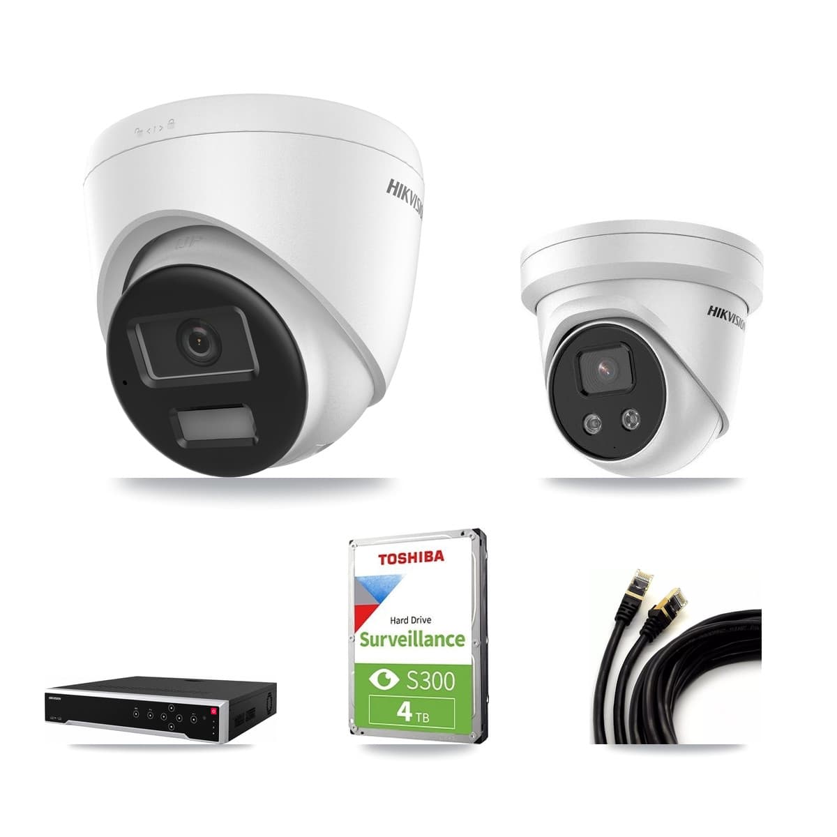 Hikvision 32-Channel 5MP – 4K CCTV Kit — 1 4K + 1 5MP Turret Cameras + 4TB Recording