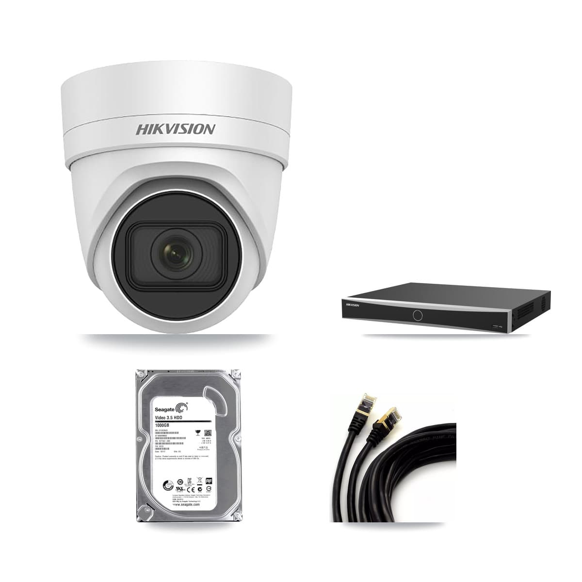 Hikvision 16-Channel 4MP CCTV Kit — 1 DS-2CD2H45FWD Turret Camera + 1TB Recording (DS-7616NXI Recorder) - Image 1