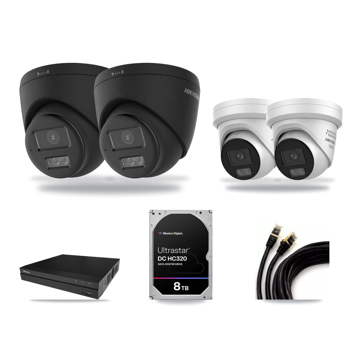 Prolux 8-Channel 4MP – 4K CCTV Kit — 2 4K + 2 4MP Turret Cameras + 8TB Recording - Image 1