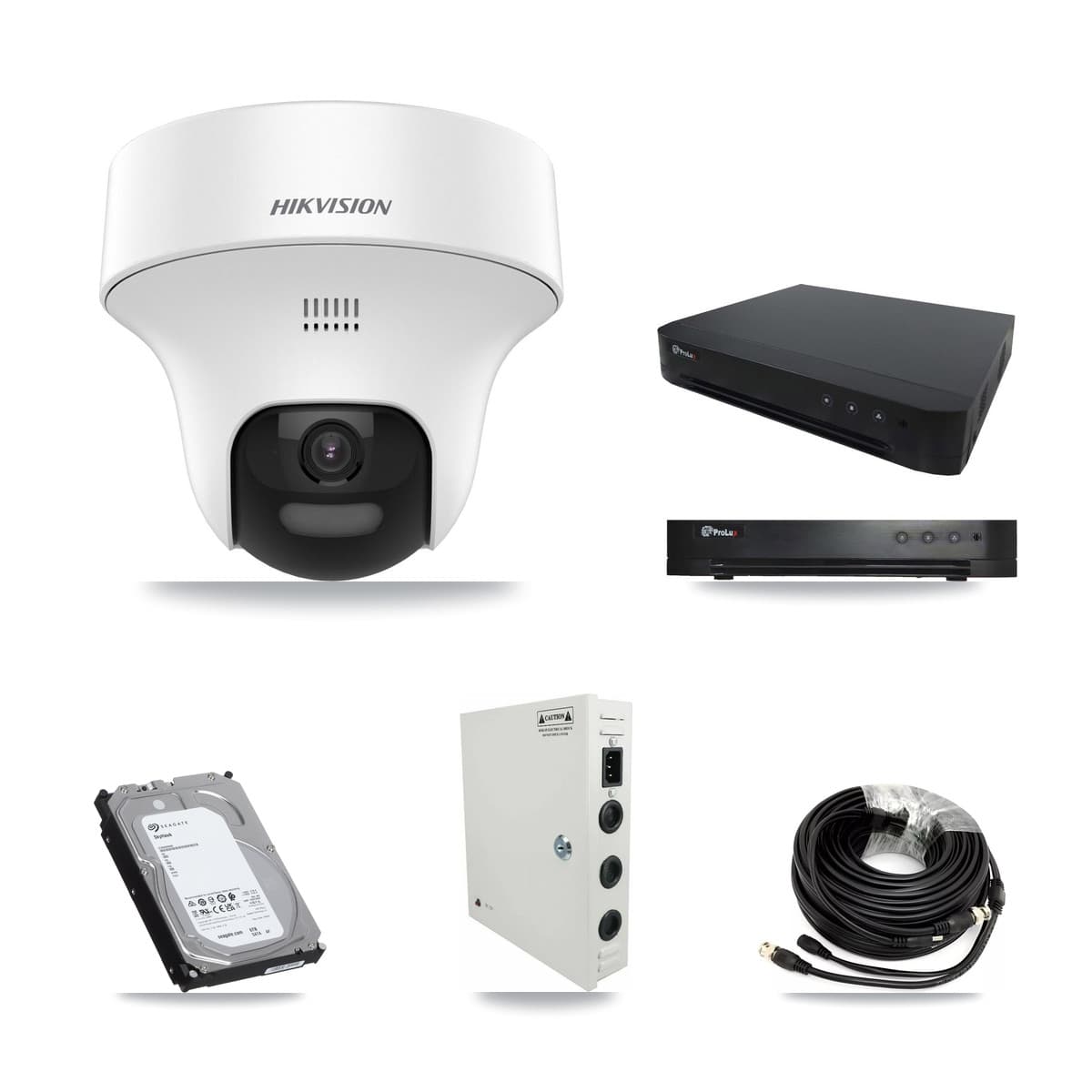Hikvision & Prolux 16-Channel 5MP CCTV Kit — 16 DS-2CE70K0T Turret Cameras + 6TB Recording