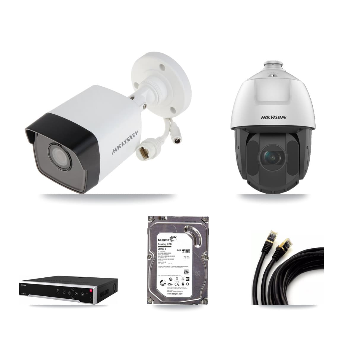 Hikvision 32-Channel 2MP – 5MP CCTV Kit — 1 5MP Bullet + 1 2MP PTZ Cameras + 2TB Recording - Image 1