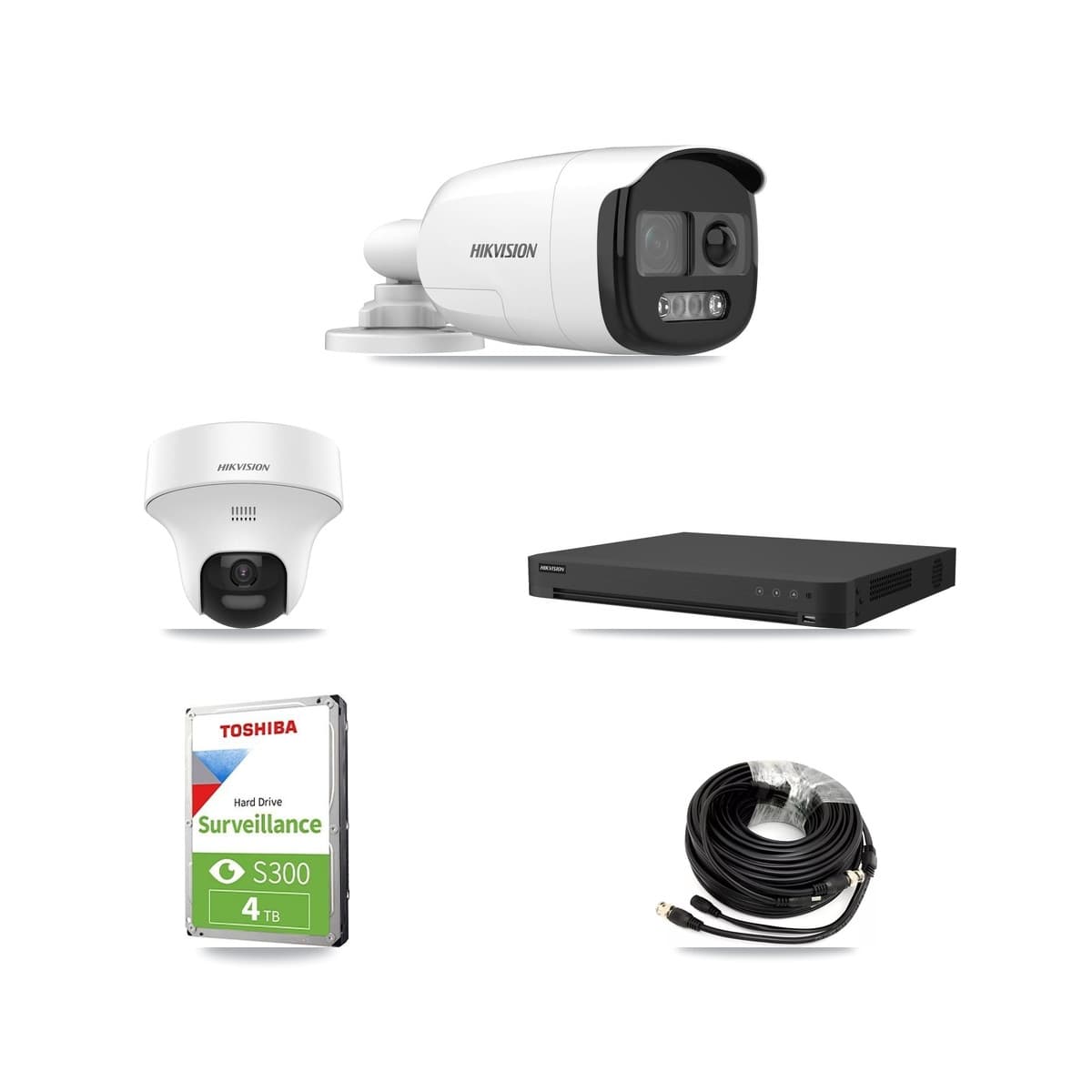 Hikvision 16-Channel 5MP CCTV Kit — 2 Bullet + 1 Turret Cameras + 4TB Recording (IDS-7216HUHI Recorder)