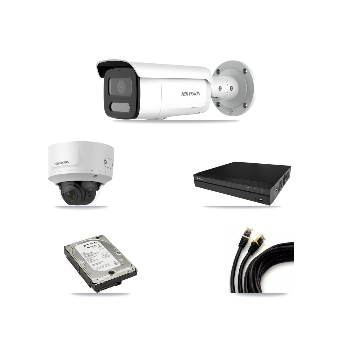 Hikvision & Prolux 8-Channel 2MP – 4MP CCTV Kit — 1 2MP Dome + 3 4MP Bullet Cameras + 5TB Recording