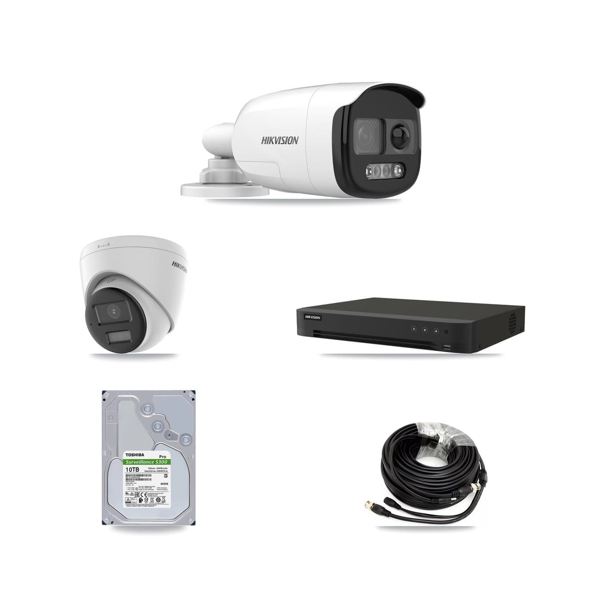 Hikvision 16-Channel 5MP CCTV Kit — 5 Bullet + 2 Turret Cameras + 10TB Recording