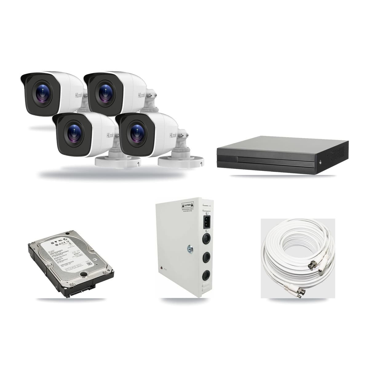 4-Channel 4MP CCTV Kit — 4 HiLook Bullet Cameras + 5TB Recording - Image 1