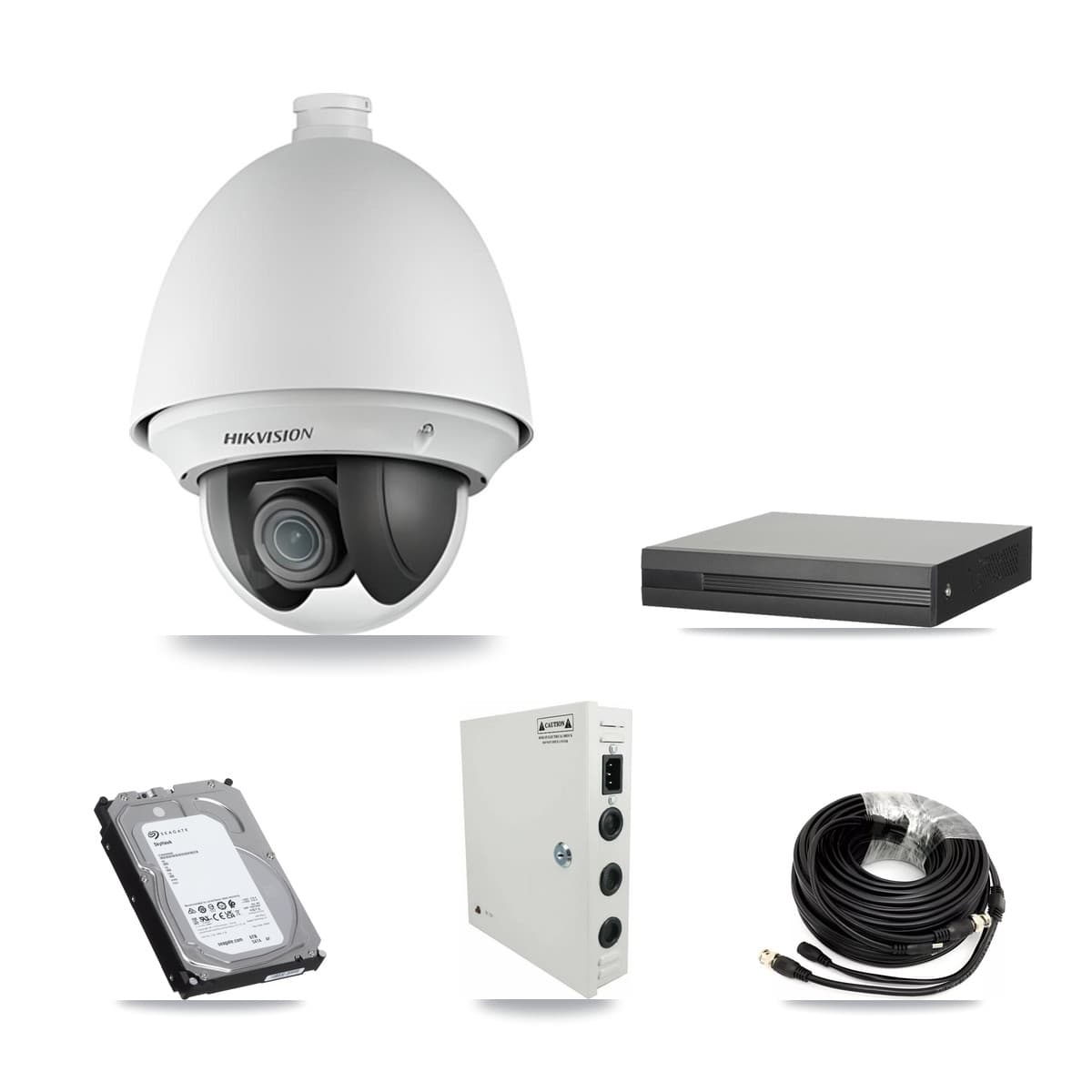 Hikvision 16-Channel 2MP CCTV Kit — 9 PTZ Cameras + 6TB Recording (XVR-3116HS Recorder) - Image 1