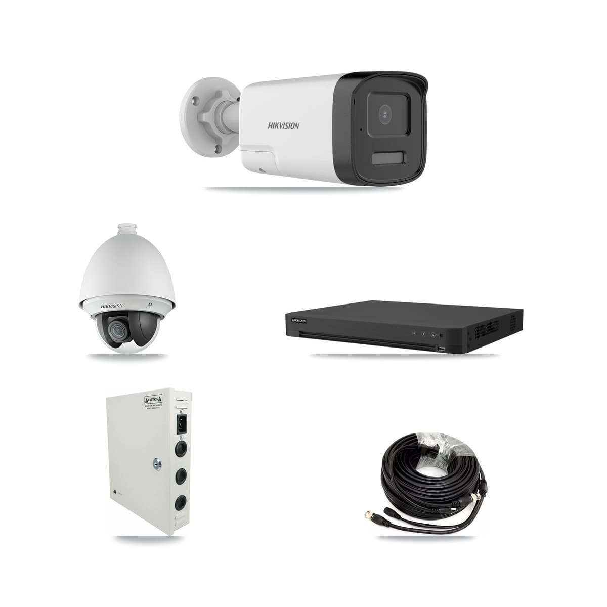 Hikvision 16-Channel 2MP – 5MP CCTV Kit — 1 DS-2AE4225T 2MP PTZ + 2 DS-2CE17K0T 5MP Bullet Cameras + 3TB Recording (IDS-7216HUHI Recorder)