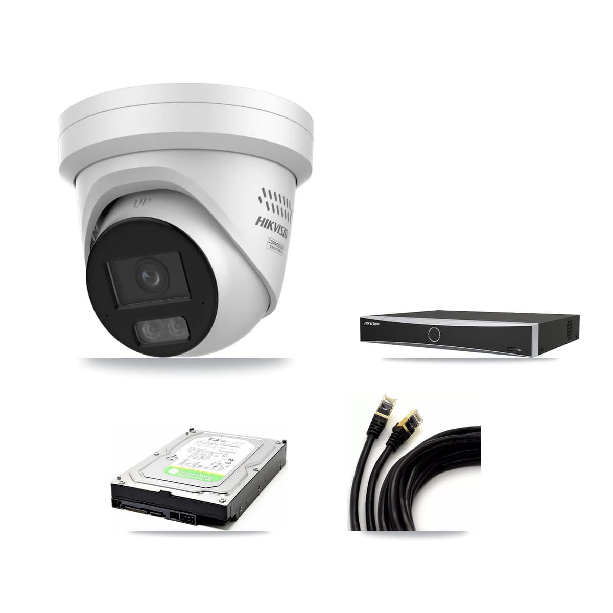 Hikvision 4-Channel 4MP CCTV Kit — 1 DS-2CD2347G3 Turret Camera + 1TB Recording