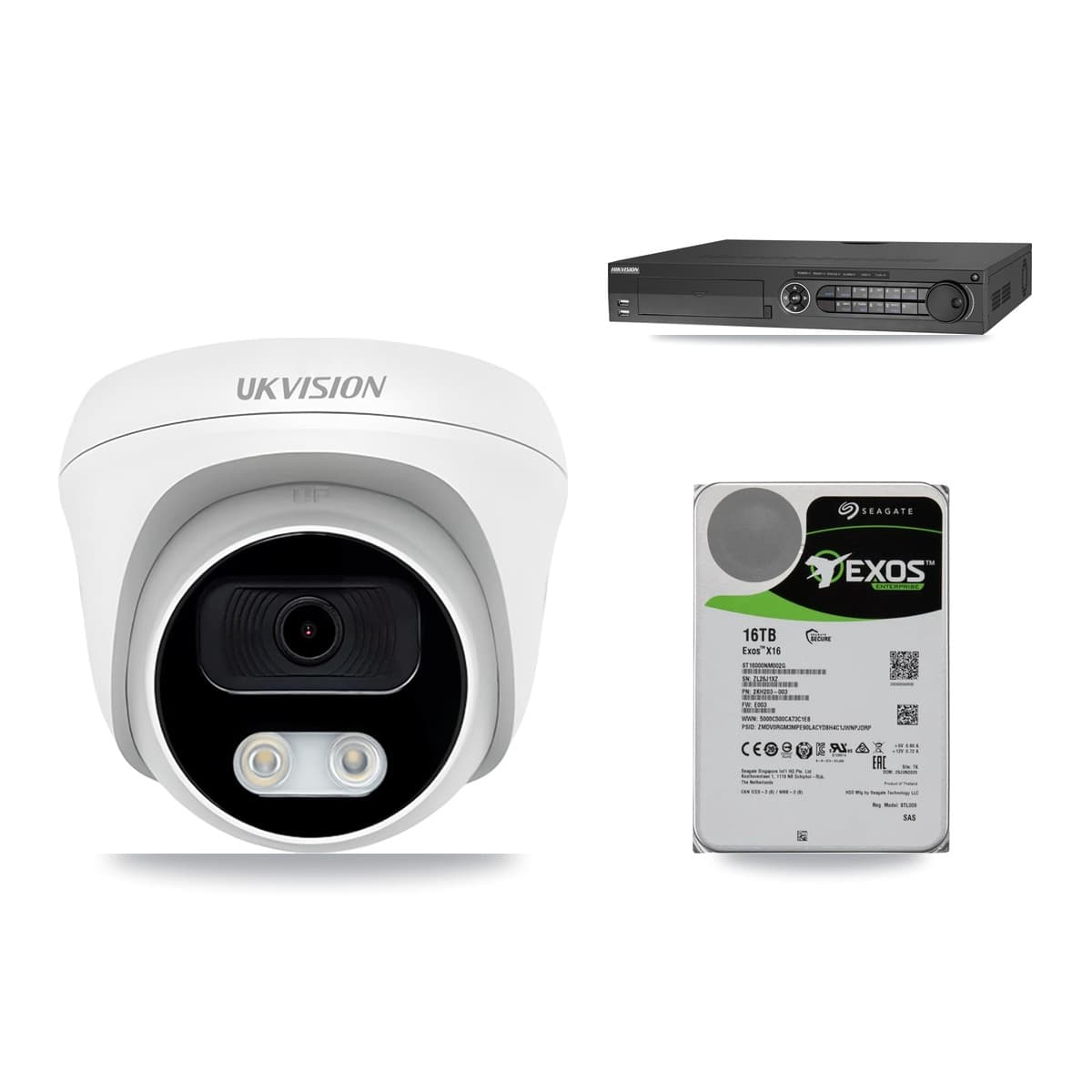 Hikvision 32-Channel 4K CCTV Kit — 10 UKVISION Cameras + 16TB Recording (IDS-7332HUHI Recorder)