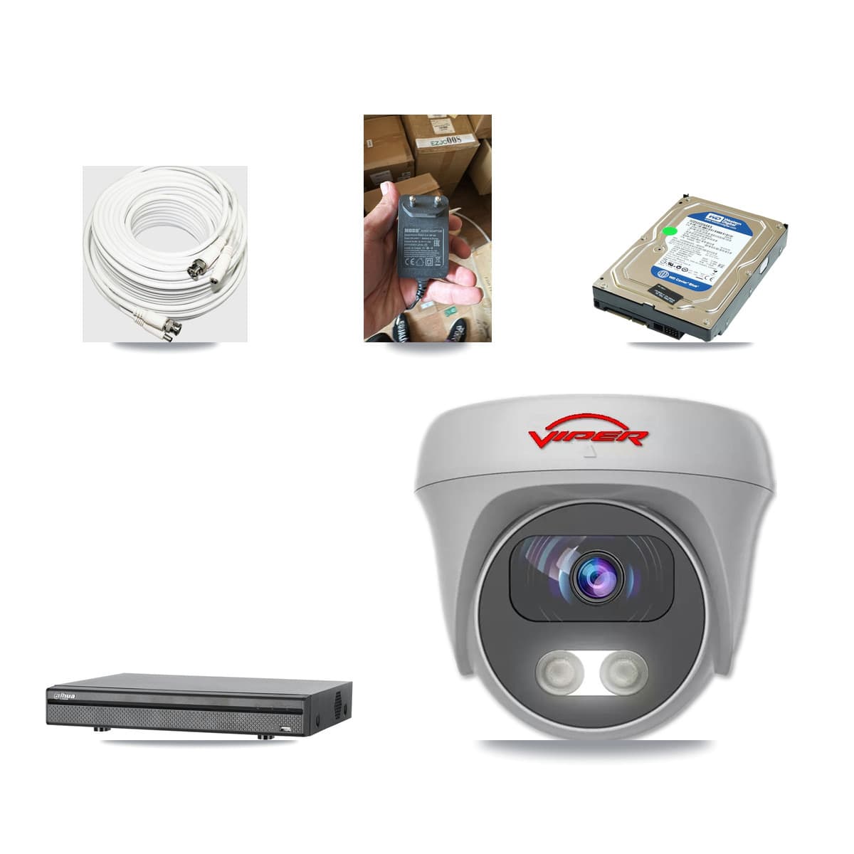 Dahua 8-channel CCTV kit: 1 camera (1× 5MP Camera), 500GB hard drive