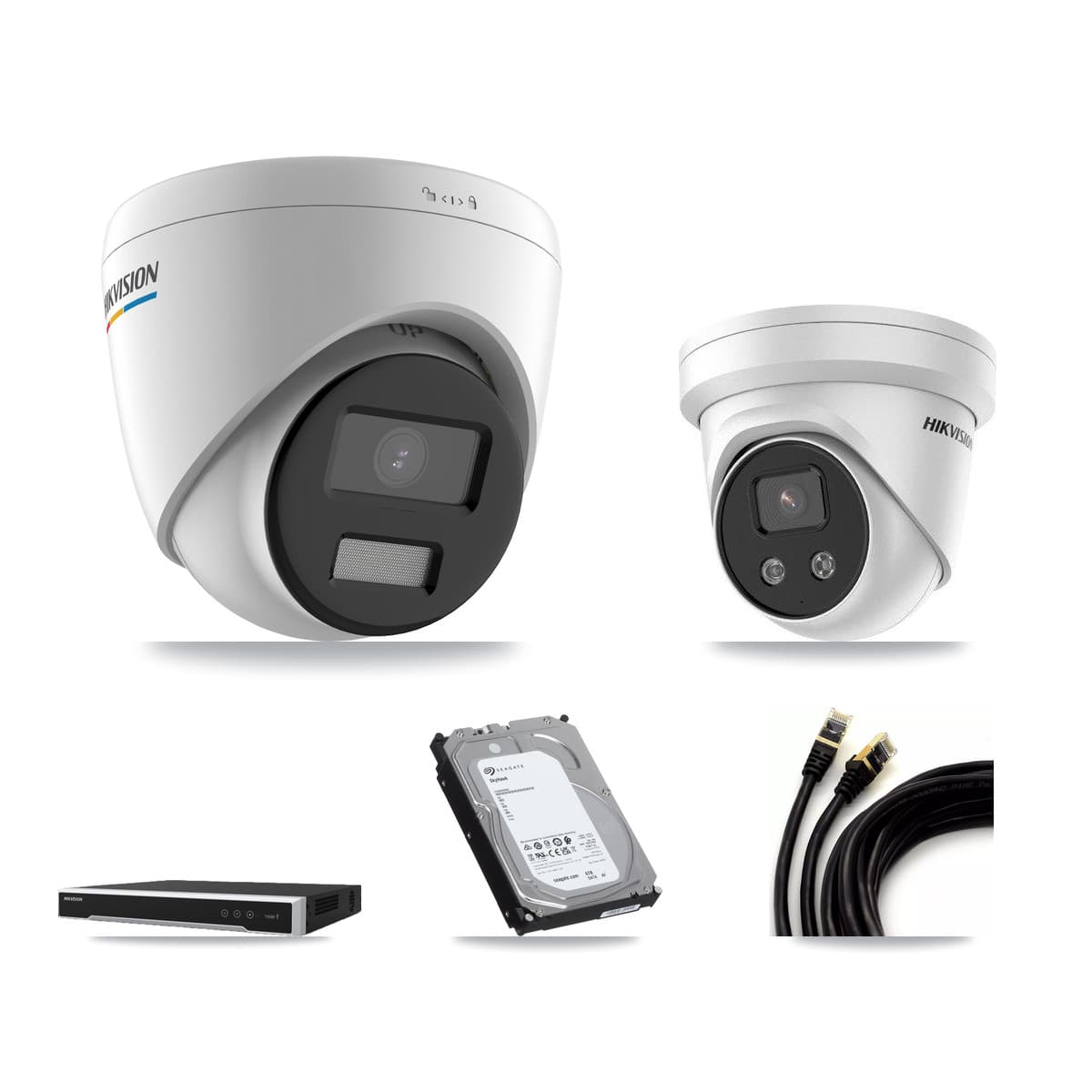 Hikvision 16-Channel 2MP – 5MP CCTV Kit — 7 2MP + 1 5MP Turret Cameras + 6TB Recording (DS-7616NI-M2 Recorder)