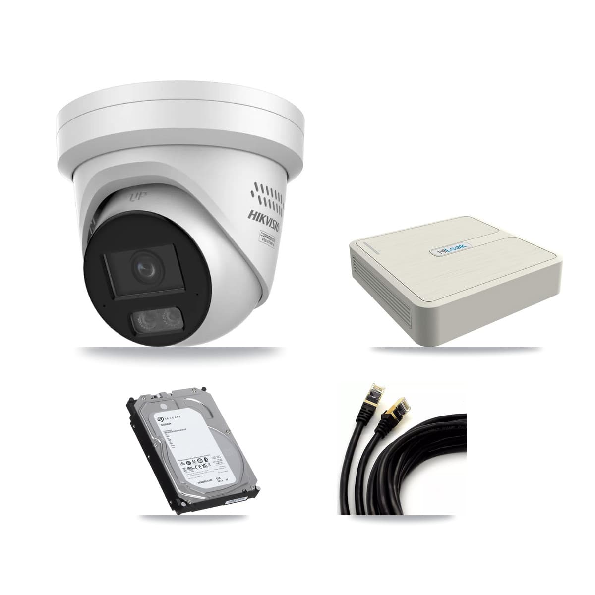 HiLook 8-Channel 4MP CCTV Kit — 6 Turret Cameras + 6TB Recording (NVR-108H-D Recorder)