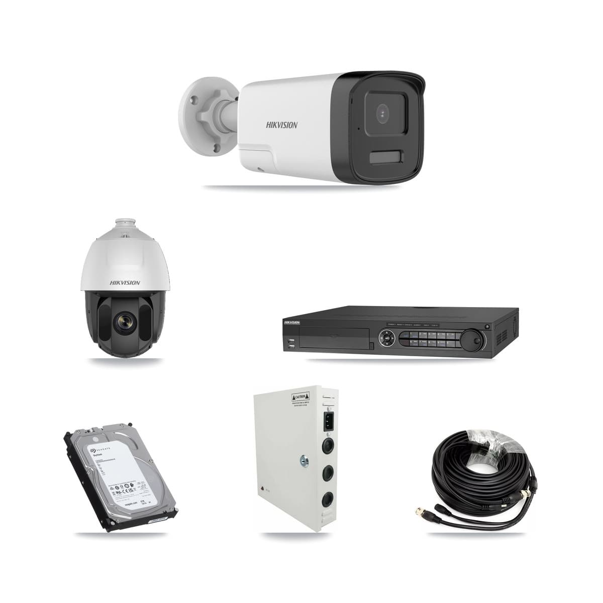 Hikvision 32-Channel 2MP – 5MP CCTV Kit — 1 DS-2AE5225TI 2MP PTZ + 18 DS-2CE17K0T 5MP Bullet Cameras + 3× 6TB Recording - Image 1