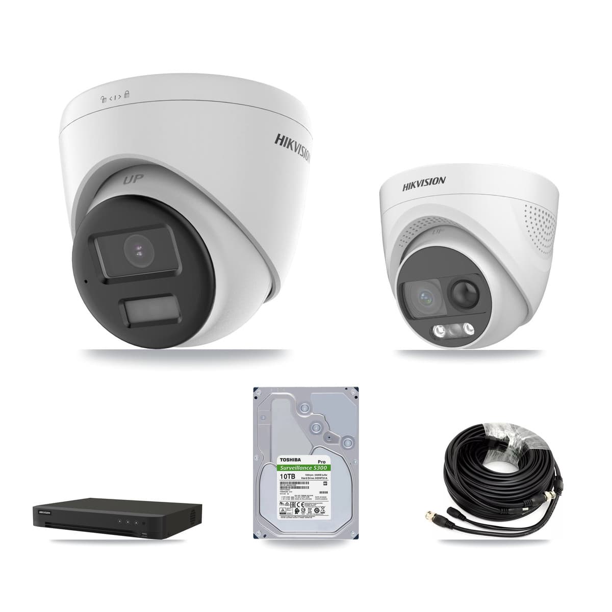 Hikvision 16-Channel 5MP CCTV Kit — 2 DS-2CE72KF3T + 6 DS-2CE78K0T Turret Cameras + 10TB Recording - Image 1