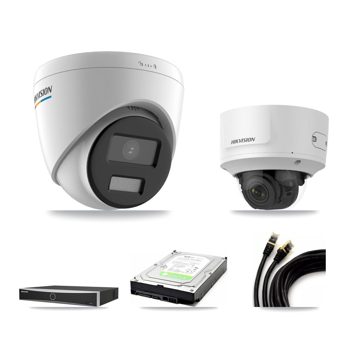 Hikvision 4-Channel 2MP CCTV Kit — 1 Turret + 1 Dome Cameras + 1TB Recording