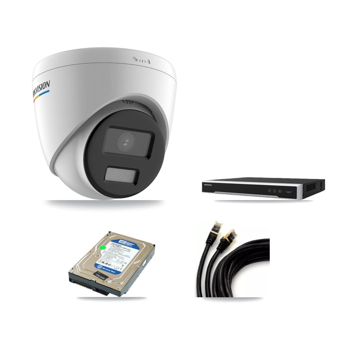 Hikvision 8-Channel 2MP CCTV Kit — 1 Turret Camera + 500GB Recording (DS-7608NI-M2 Recorder)