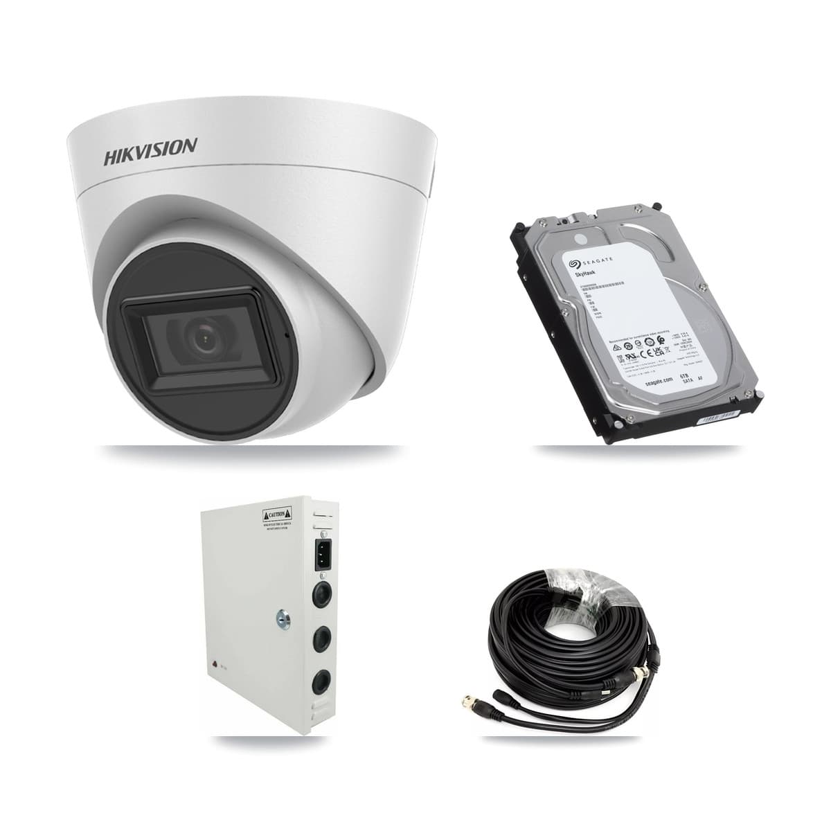 Hikvision 32-Channel 5MP CCTV Kit — 16 White Turret Cameras + 2× 6TB Recording