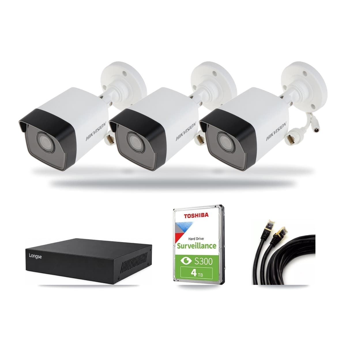Hikvision & Longse 8-Channel 5MP CCTV Kit — 3 Bullet Cameras + 4TB Recording - Image 1