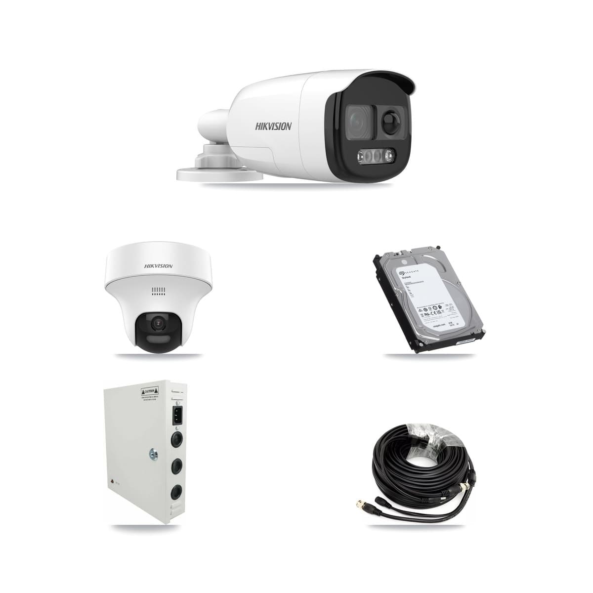 Hikvision 32-Channel 5MP CCTV Kit — 8 DS-2CE12KF3T Bullet + 8 DS-2CE70K0T Turret Cameras + 6TB Recording (DS-7332HQHI Recorder) - Image 1
