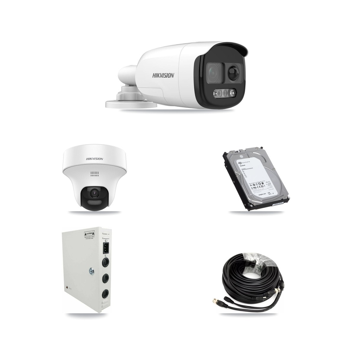 Hikvision iDS-7332HUHI-M4/S 32-Channel DVR CCTV Kit — 8× DS-2CE12KF3T-PIRXO Bullet + 8× DS-2CE70K0T-PTLTS Turret 5MP Cameras + 6TB HDD