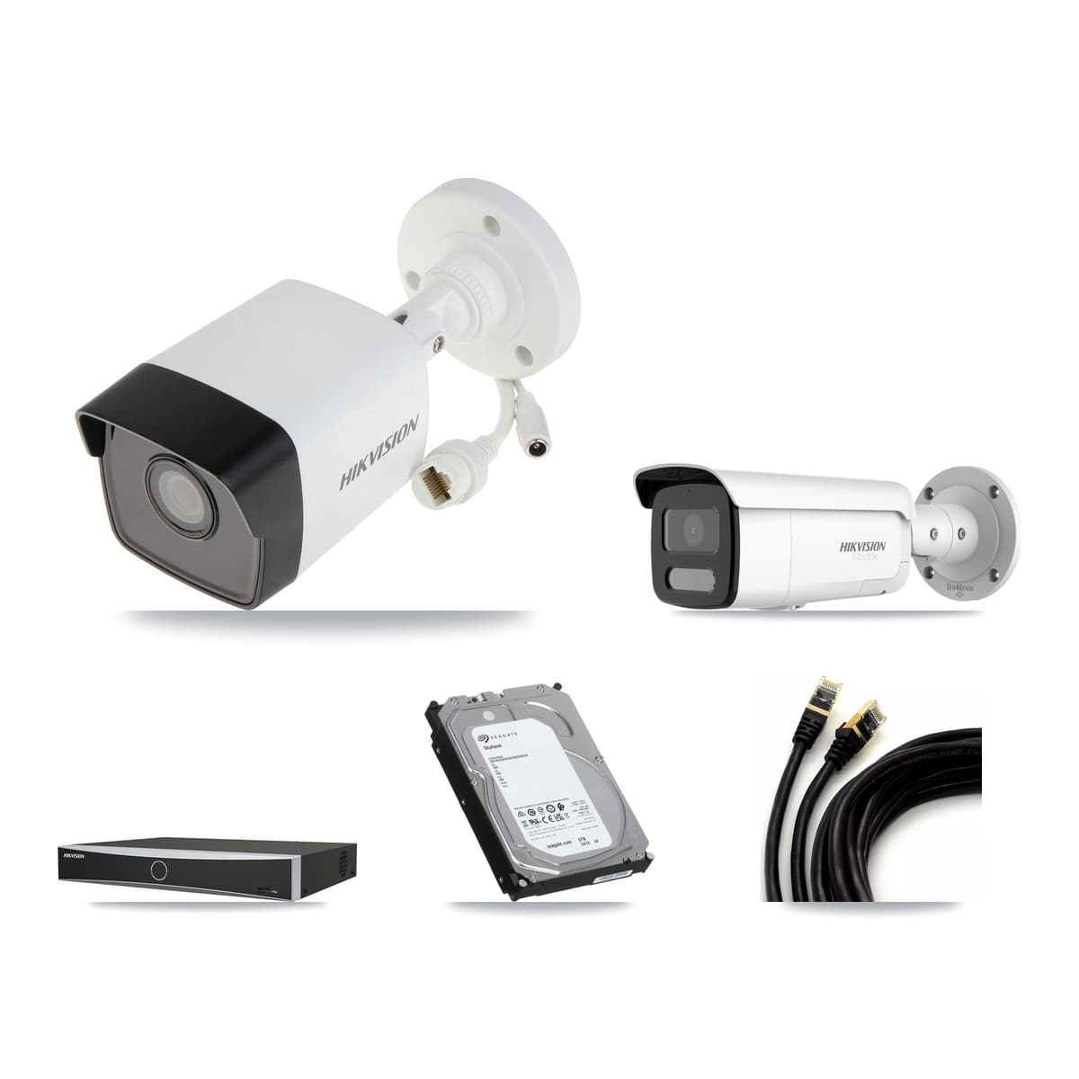 Hikvision 4-Channel 5MP – 4K CCTV Kit — 3 5MP + 1 White 4K Bullet Cameras + 6TB Recording