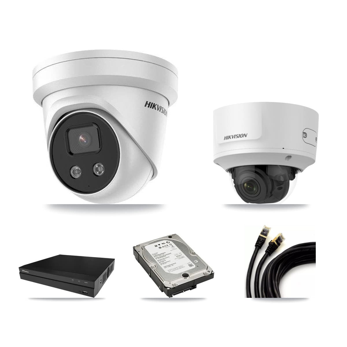 Hikvision & Prolux 8-Channel 2MP – 5MP CCTV Kit — 1 2MP Dome + 3 5MP Turret Cameras + 5TB Recording