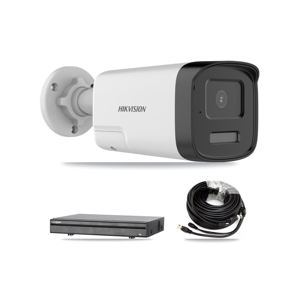 Hikvision & Dahua 8-Channel 5MP CCTV Kit — 6 DS-2CE17K0T Bullet Cameras + 8TB Recording (DH-XVR5108H Recorder)