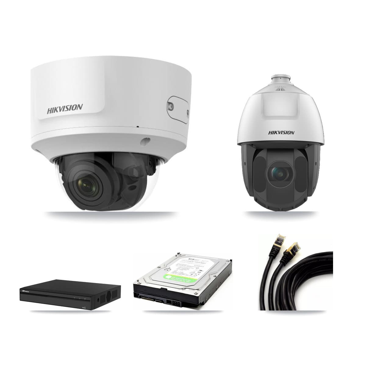 Hikvision & Prolux 4-Channel 2MP CCTV Kit — 1 Dome + 1 PTZ Cameras + 1TB Recording