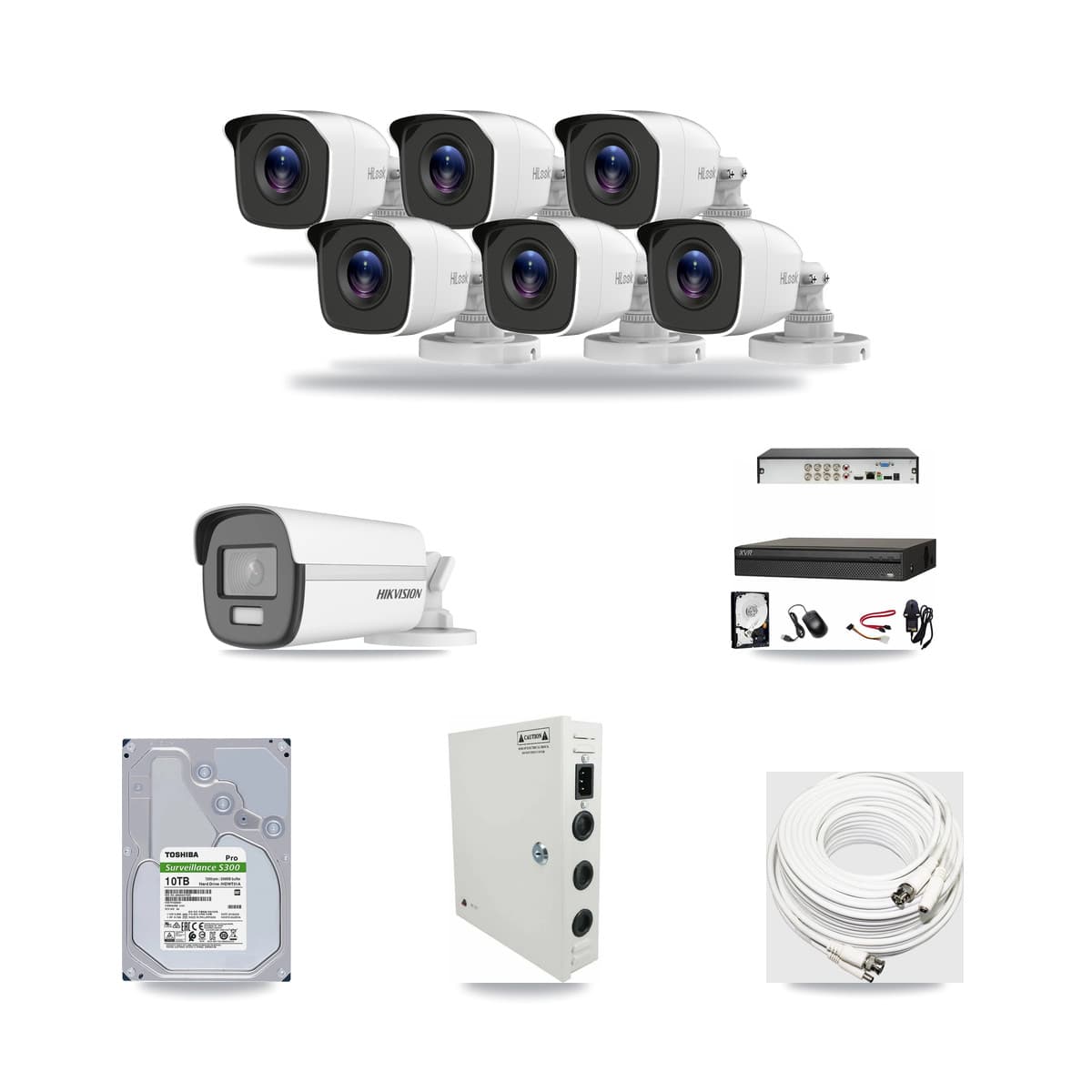 8-Channel 4MP – 4K CCTV Kit — 1 Hikvision 4K + 6 HiLook 4MP Bullet Cameras + 10TB Recording - Image 1
