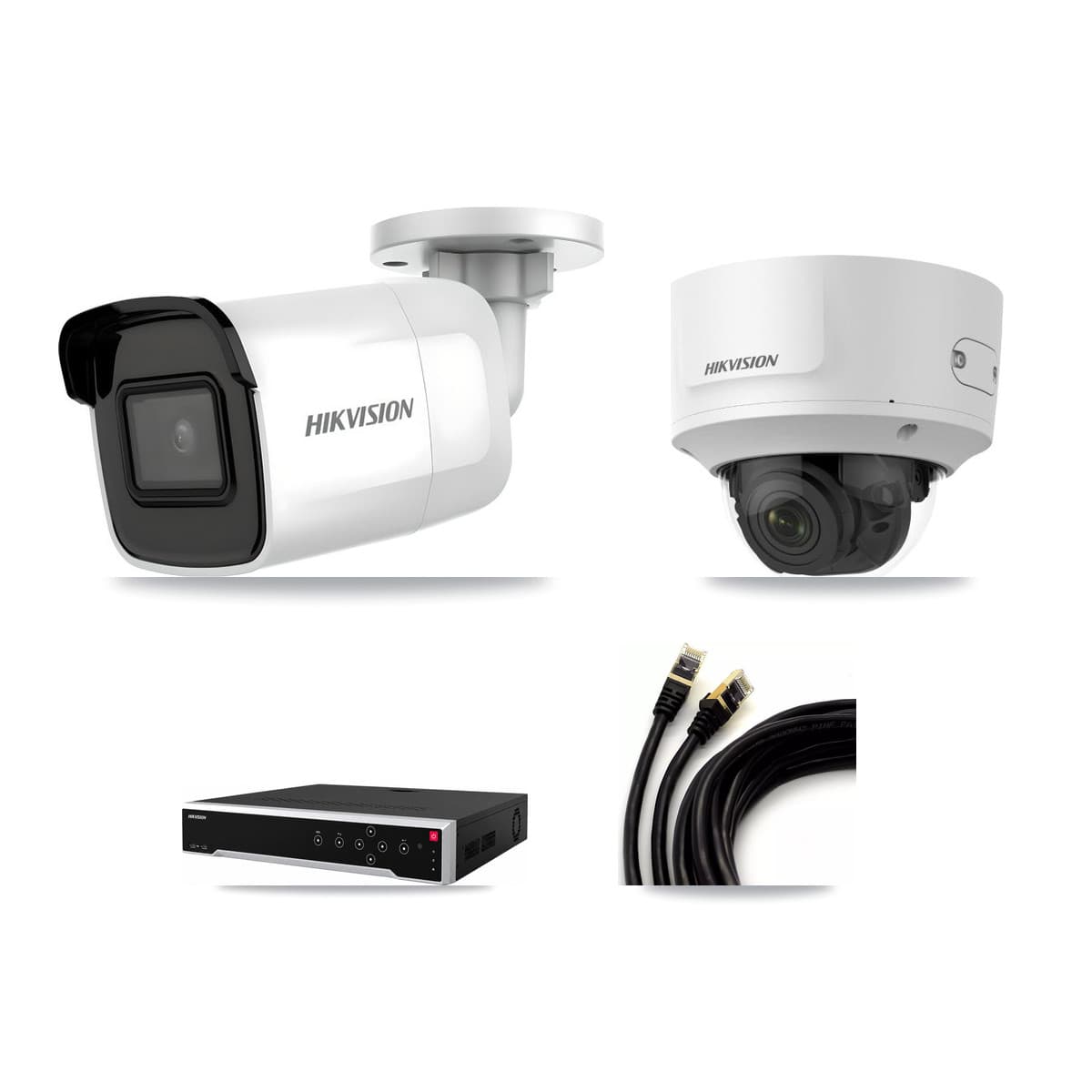 Hikvision 32-Channel 2MP – 4K CCTV Kit — 1 4K Bullet + 1 2MP Dome Cameras + 3TB Recording