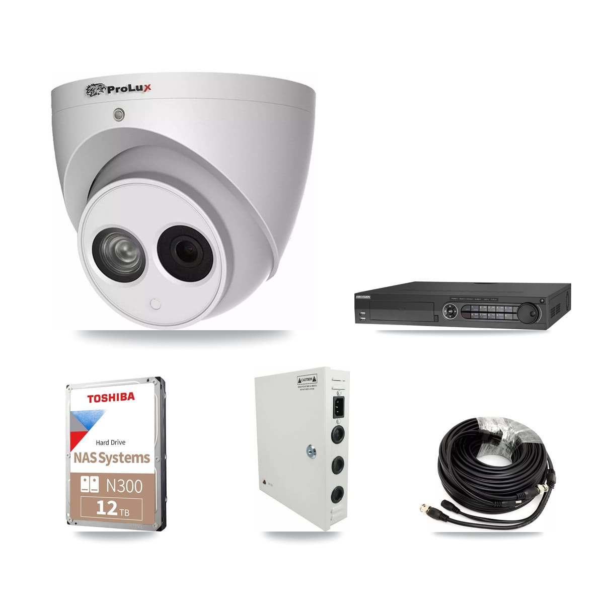 Prolux & Hikvision 32-Channel 4MP CCTV Kit — 28 Turret Cameras + 3× 12TB Recording