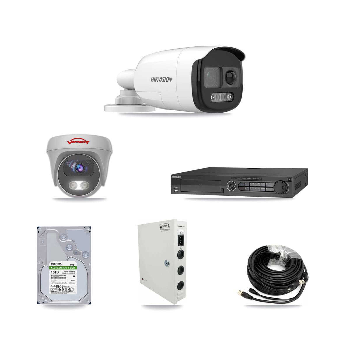 Hikvision & Viper 32-Channel 5MP CCTV Kit — 30 DS-2CE12KF3T Bullet + 1 VIPER-5MP-3K Cameras + 4× 10TB Recording - Image 1