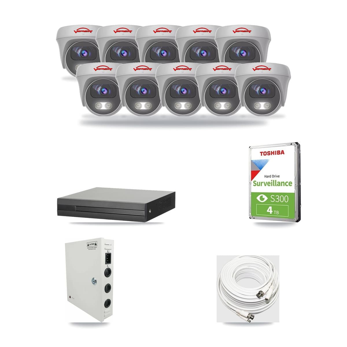 16-Channel 5MP CCTV Kit — 10 Viper Cameras + 4TB Recording - Image 1