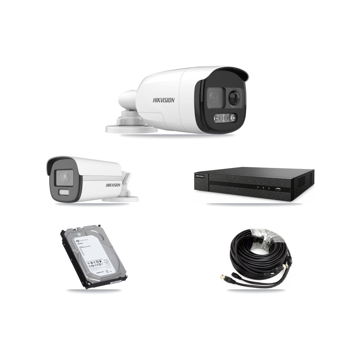 Hikvision 8-Channel 5MP – 4K CCTV Kit — 3 5MP + 1 4K Bullet Cameras + 6TB Recording (DVR-8CH Recorder)