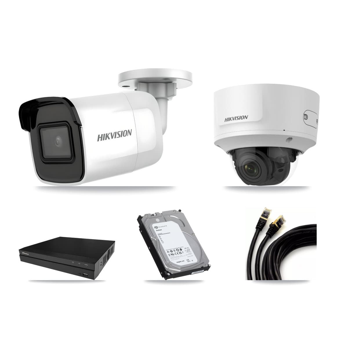 Hikvision & Prolux 8-Channel 2MP – 4K CCTV Kit — 2 4K Bullet + 1 2MP Dome Cameras + 6TB Recording