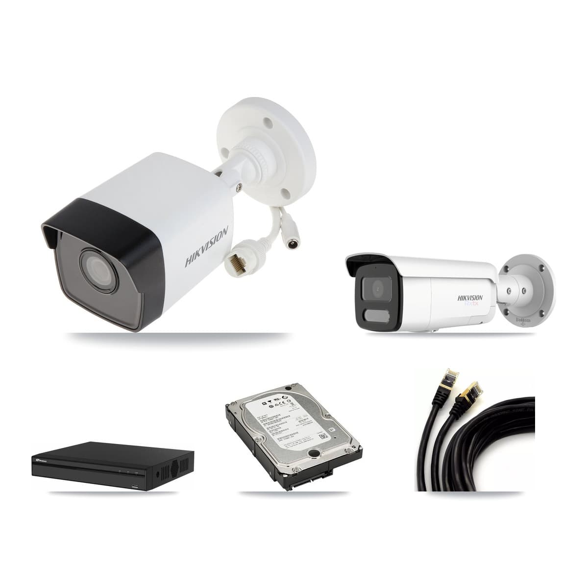 Hikvision & Prolux 4-Channel 5MP – 4K CCTV Kit — 2 5MP + 1 4K Bullet Cameras + 5TB Recording