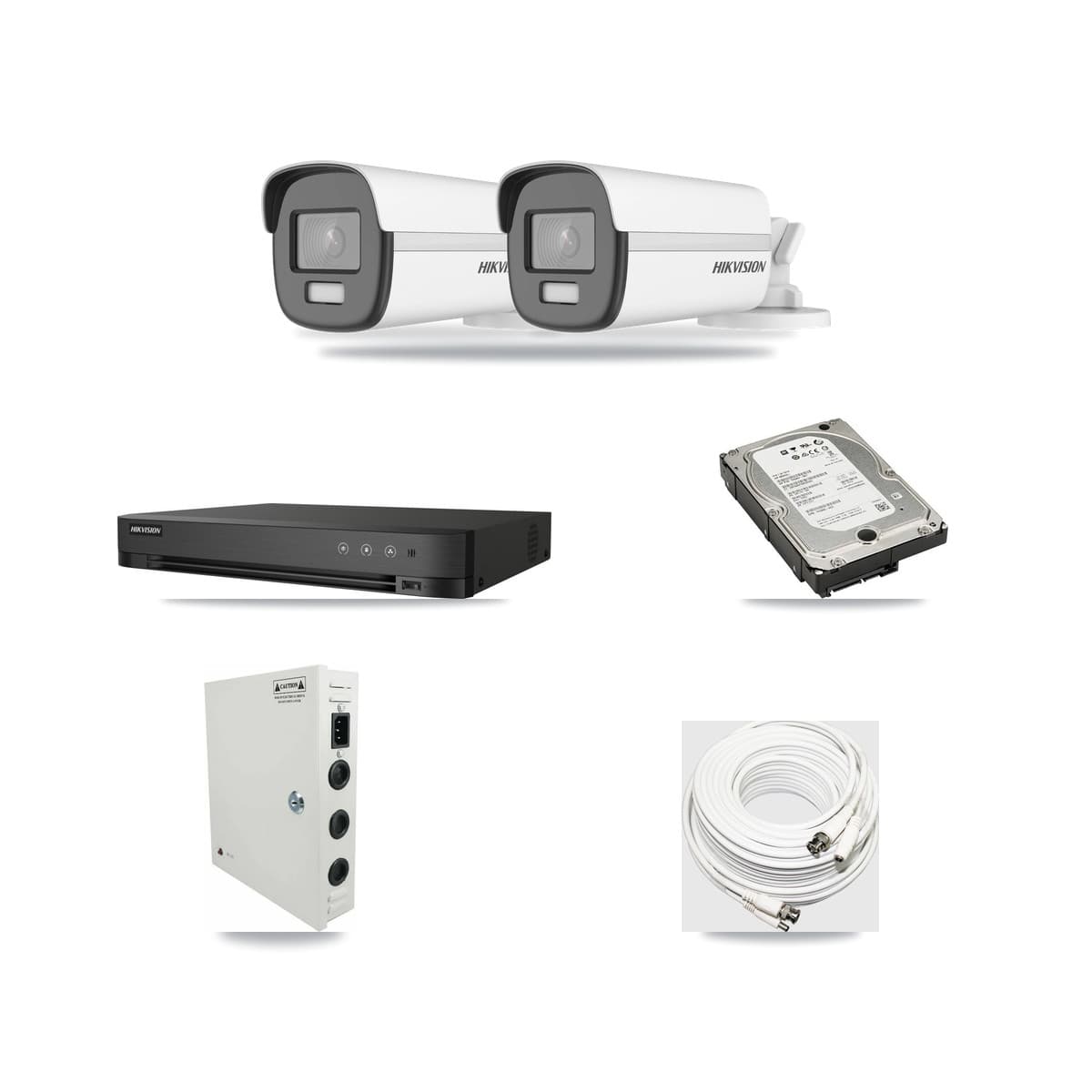 Hikvision 4-Channel 4K CCTV Kit — 2 Bullet Cameras + 5TB Recording (IDS-7204HUHI Recorder) - Image 1