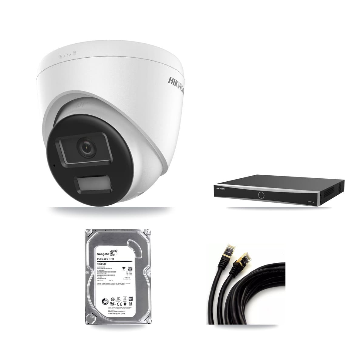 Hikvision 16-Channel 4K CCTV Kit — 1 DS-2CD1383G2-LIUF/SL Turret Camera + 1TB Recording (DS-7616NXI-K2/16P(E) Recorder) - Image 1