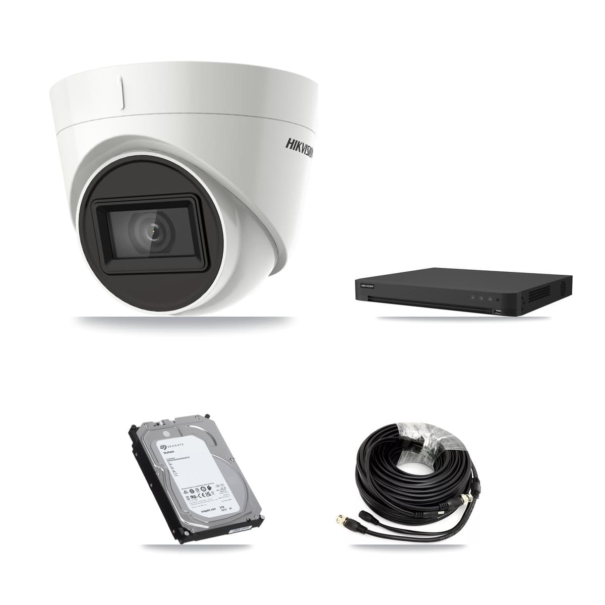 Hikvision 16-Channel 4K CCTV Kit — 2 DS-2CE78U1T Turret Cameras + 6TB Recording