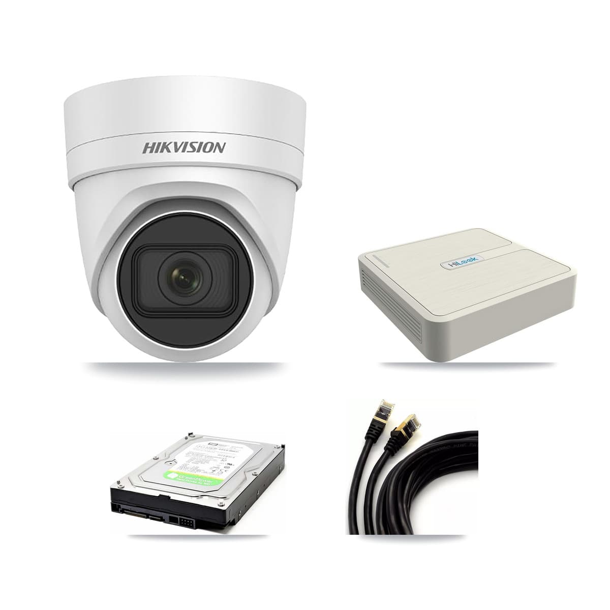 Hikvision & HiLook 8-Channel 4MP CCTV Kit — 1 DS-2CD2H45FWD Turret Camera + 1TB Recording (NVR-108H-D Recorder)