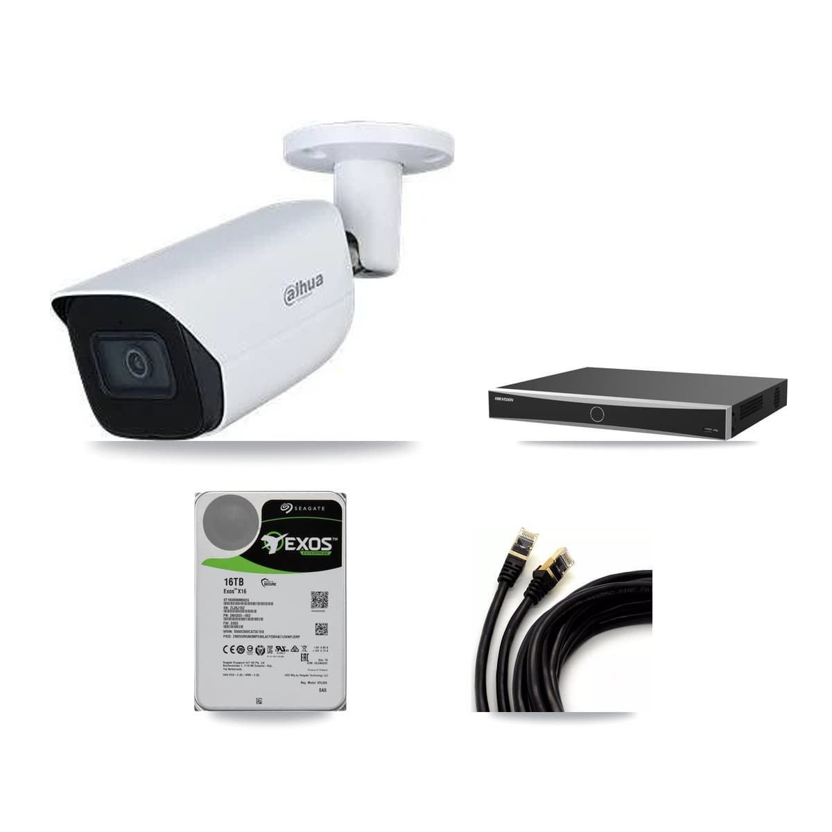 Dahua & Hikvision 16-Channel 5MP CCTV Kit — 12 Bullet Cameras + 16TB Recording (DS-7616NXI Recorder) - Image 1