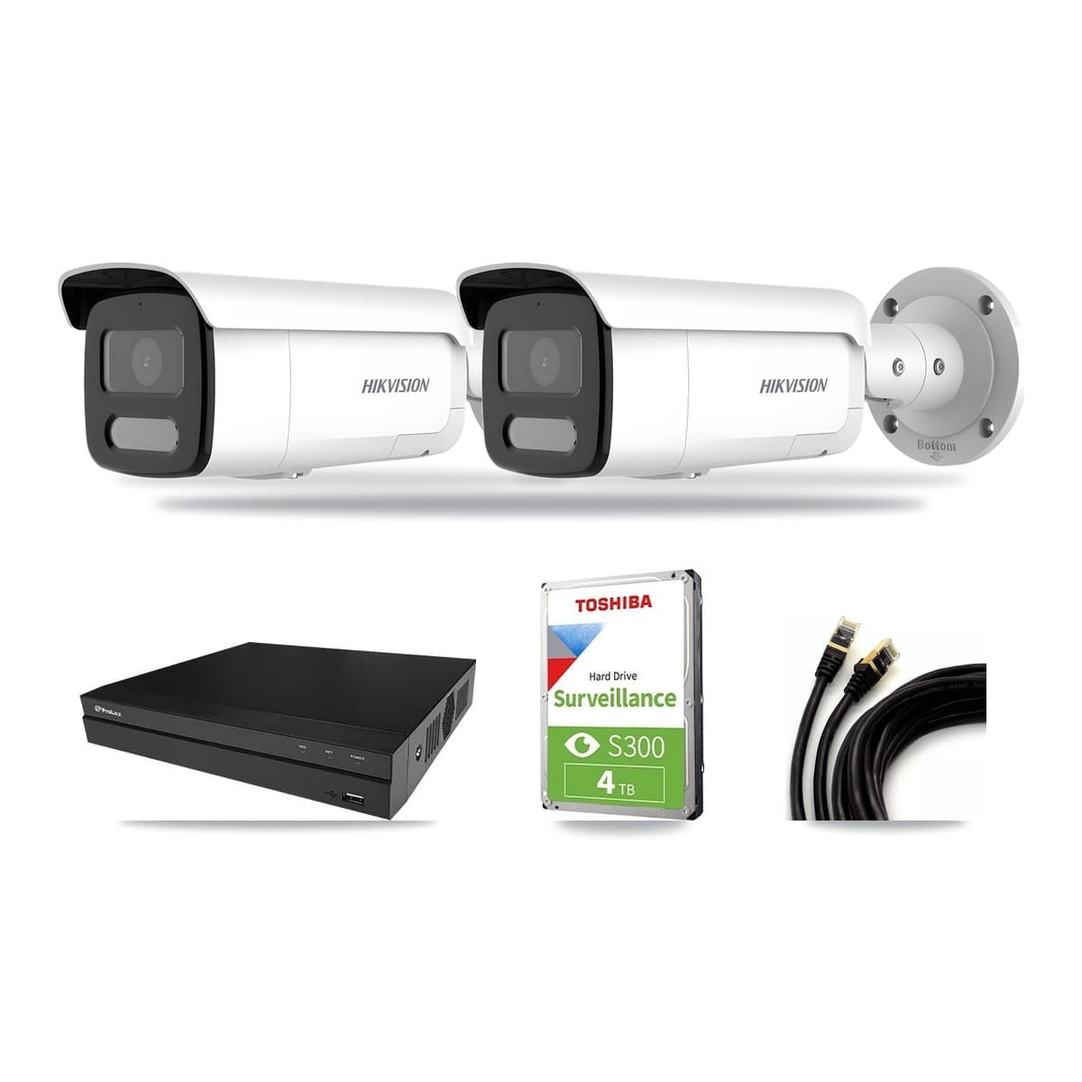 Hikvision & Prolux 8-Channel 4MP – 5MP CCTV Kit — 2 4MP Bullet + 1 5MP Dome Cameras + 4TB Recording - Image 1