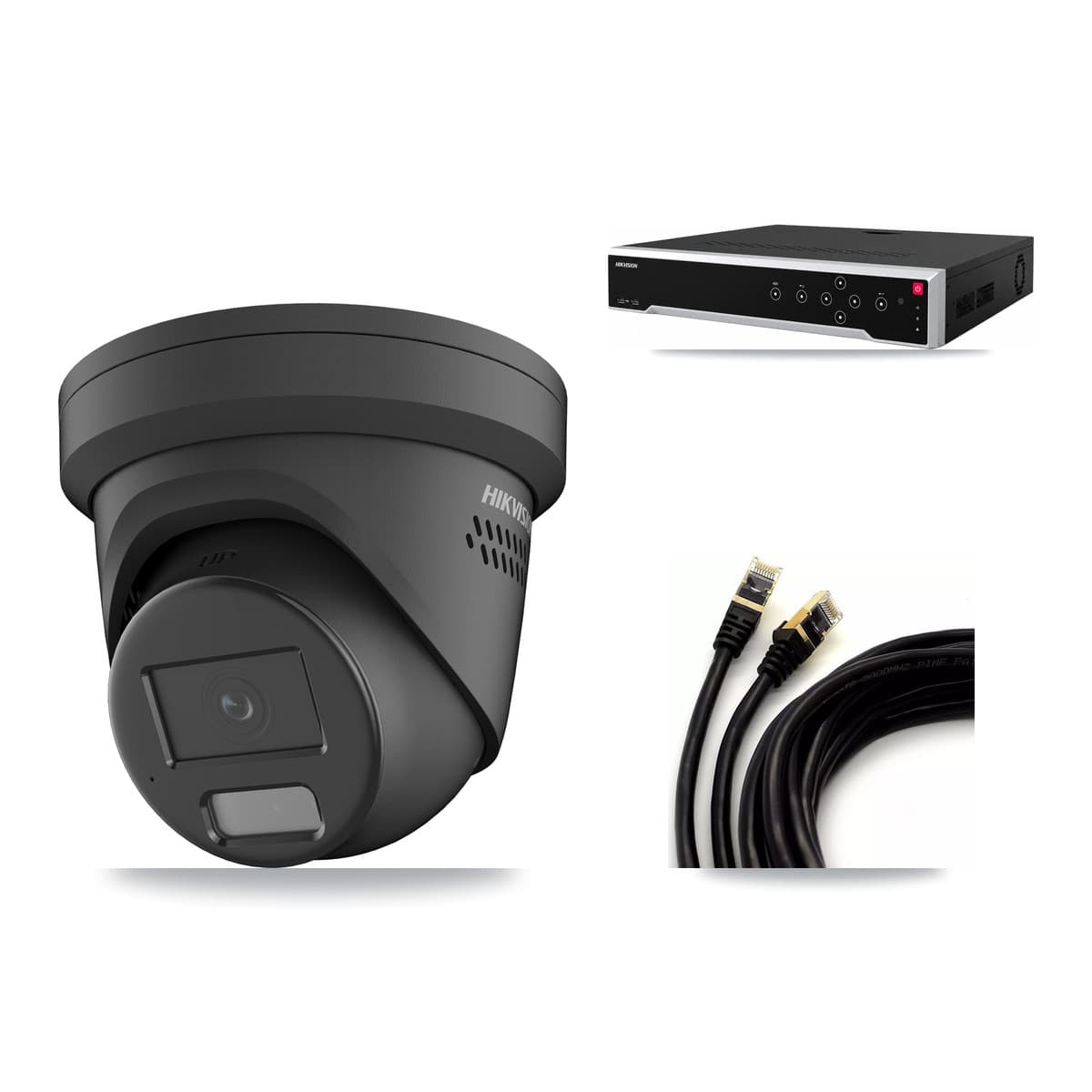 Hikvision 32-Channel 4MP CCTV Kit — 2 Black Turret Cameras + 3TB Recording
