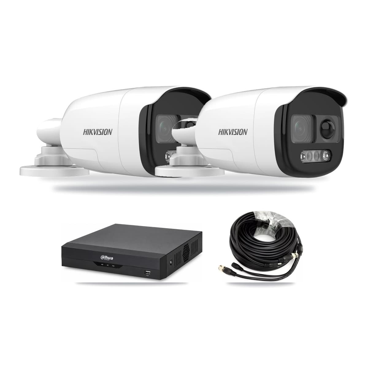 Hikvision & Dahua 4-Channel 5MP CCTV Kit — 2 DS-2CE12KF3T Bullet Cameras + 3TB Recording - Image 1