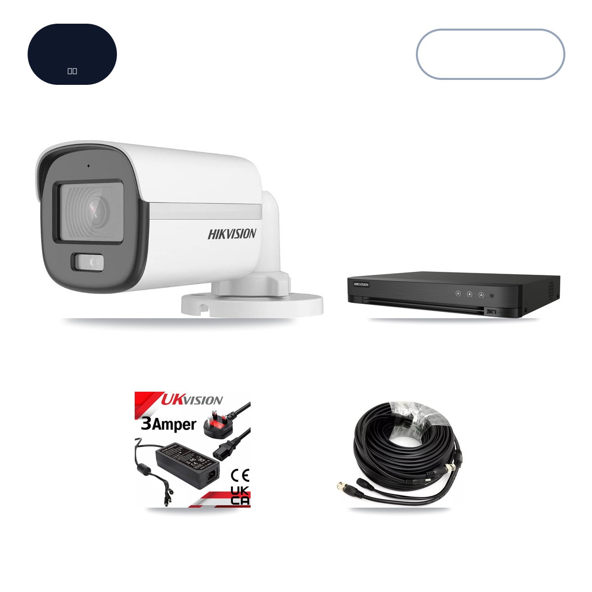 Hikvision iDS-7204HUHI-M1/XT 4-Channel DVR CCTV Kit — 4× DS-2CE12KF0T-LFS 5MP Cameras + 6TB HDD