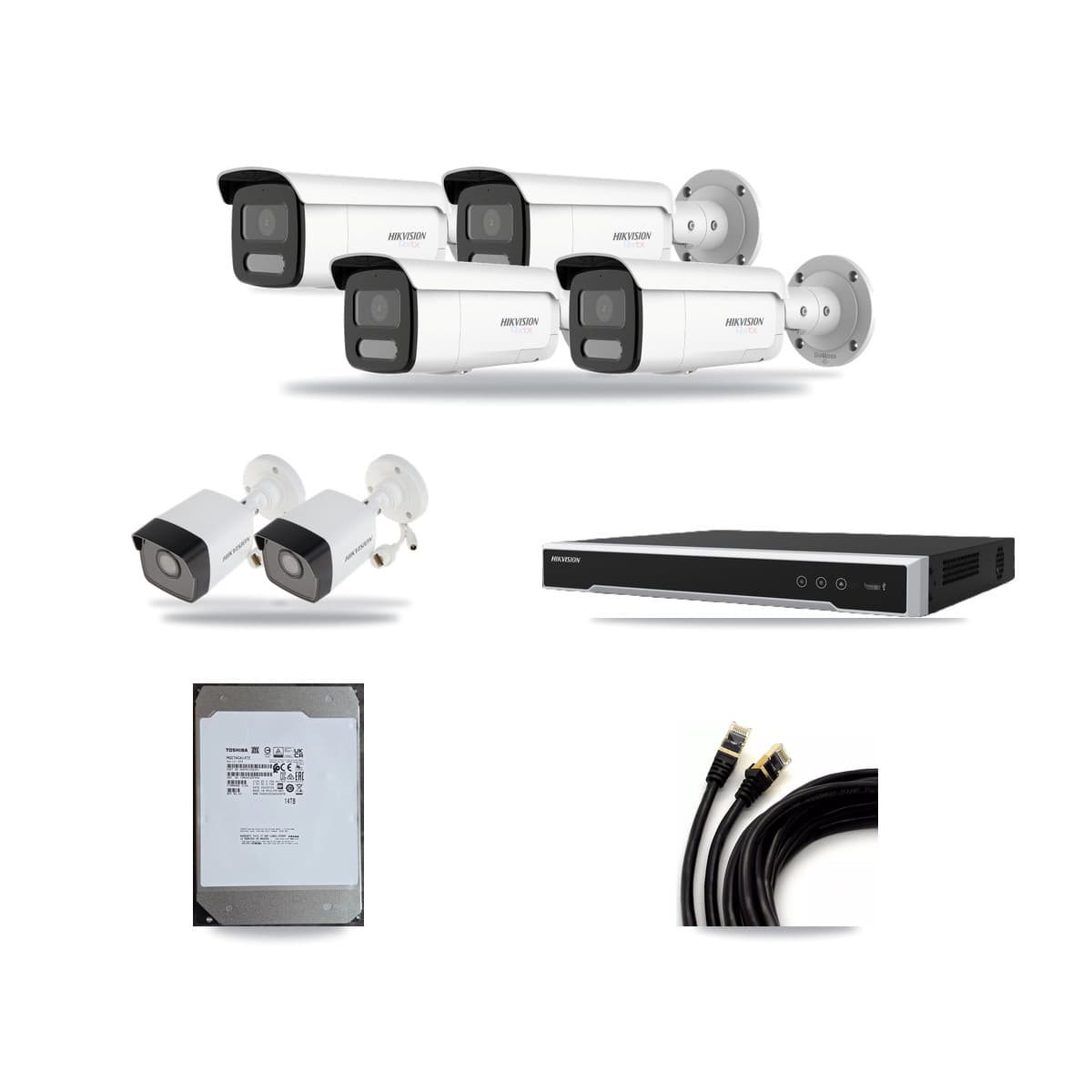 Hikvision 8-Channel 5MP – 4K CCTV Kit — 2 5MP + 4 4K Bullet Cameras + 14TB Recording - Image 1