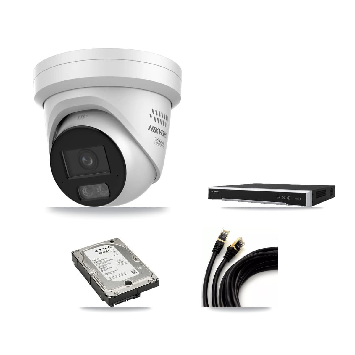 Hikvision 16-Channel 4MP CCTV Kit — 4 DS-2CD2347G3 Turret Cameras + 5TB Recording