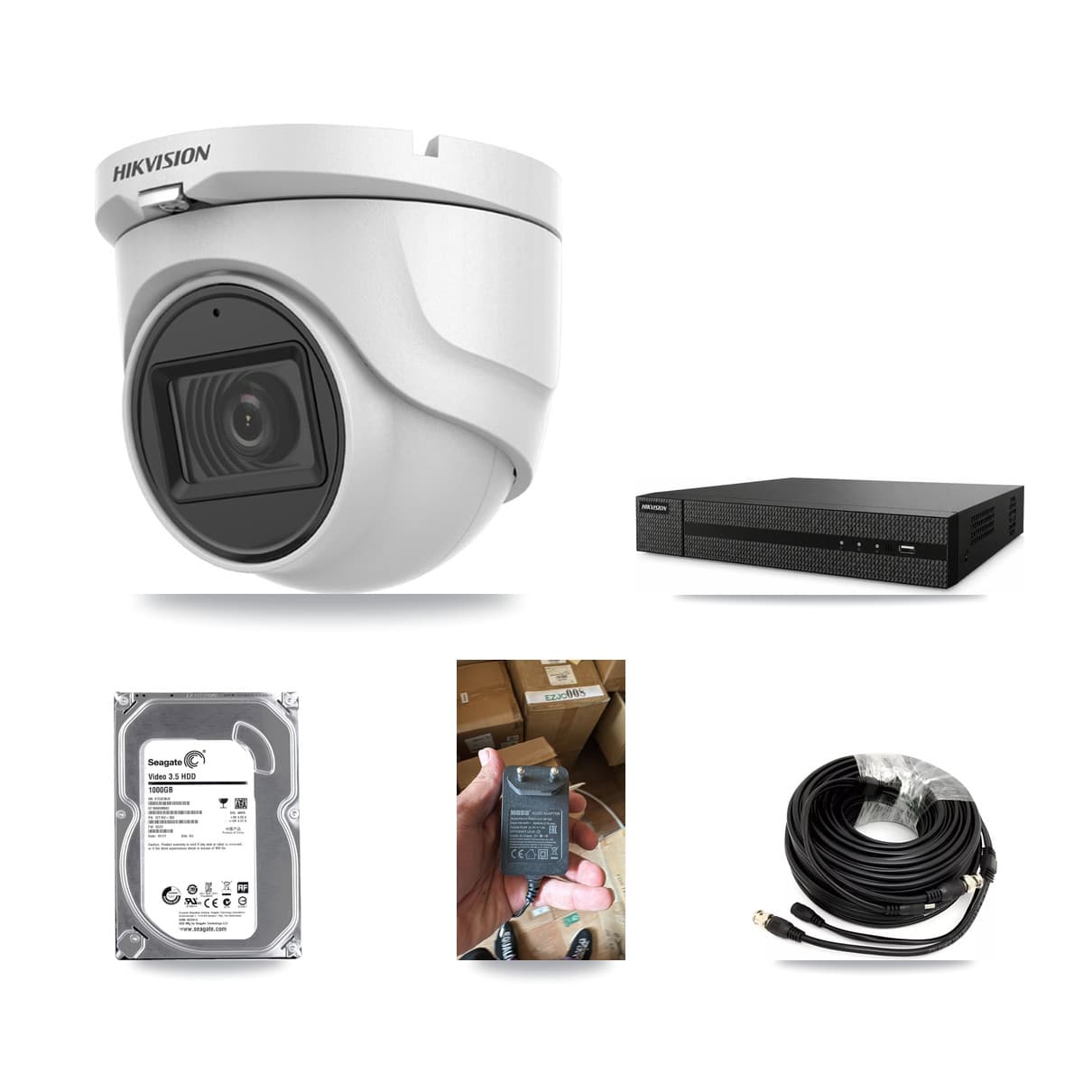 Hikvision 8-Channel 5MP CCTV Kit — 1 DS-2CE76H0T Turret Camera + 1TB Recording (DVR-8CH Recorder) - Image 1