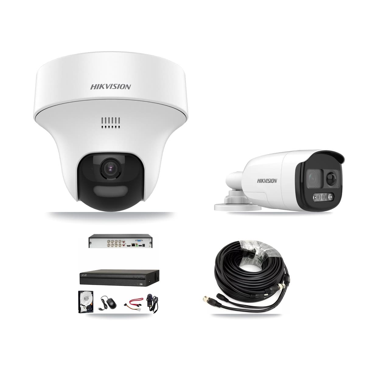 Hikvision & Dahua 8-Channel 5MP CCTV Kit — 1 DS-2CE12KF3T Bullet + 5 DS-2CE70K0T Turret Cameras + 8TB Recording